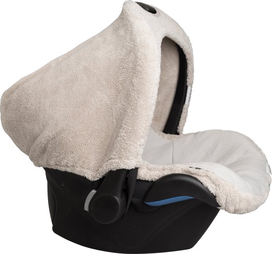 Baby's Only Baby autostoelhoes 0+ Cozy - Geschikt voor Maxi Cosi - Warm Linen - Hoes voor de autostoel met teddystof - Geschikt voor 3- & 5-puntsgordel van Baby's Only — afbeelding 2