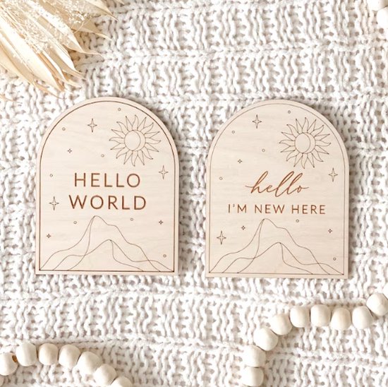14 Houten Mijlpaalkaarten Baby - Babyshower cadeau - Kraamcadeau Jongen en meisje - milestone cards van Little Dutch — afbeelding 3