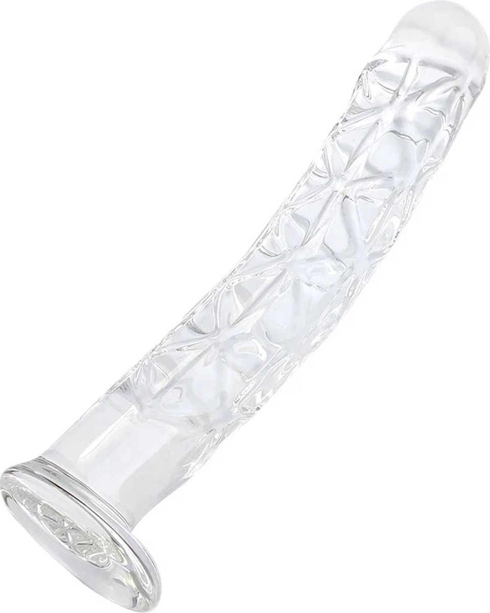 Goedkoopste Glazen Dildo Met unieke structuur Medium 18 cm