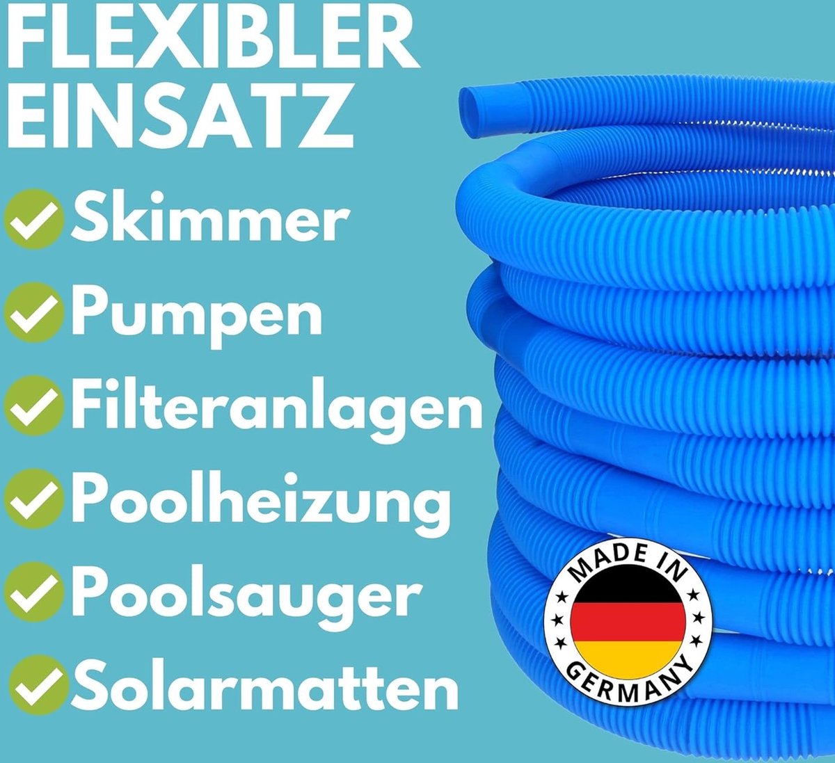 Intex Zwembad Slang 38 mm met wartels lengte 1m