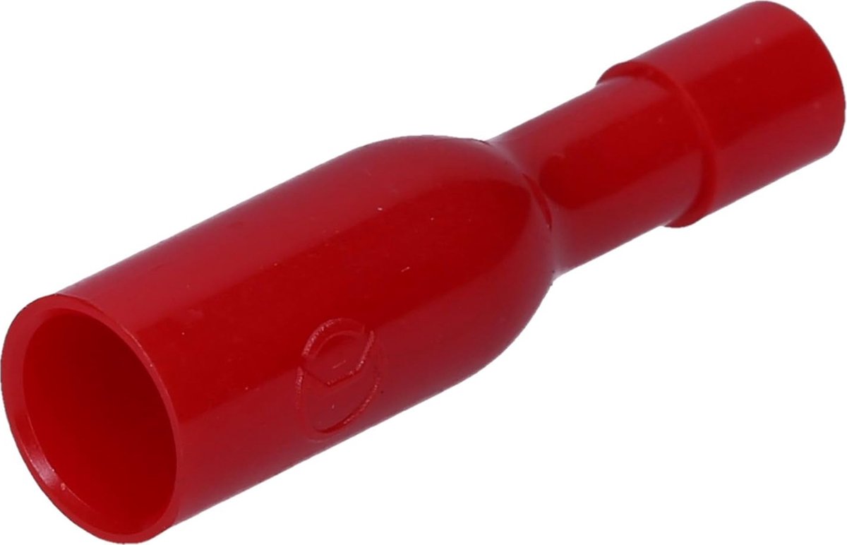 100 stuks Kalitec RHVR4 ronde stekker rood 0,5 mm - 1,5 mm² I geïsoleerd I 4 mm diameter I 23 mm lang I Ideaal voor het aansluiten van kabels