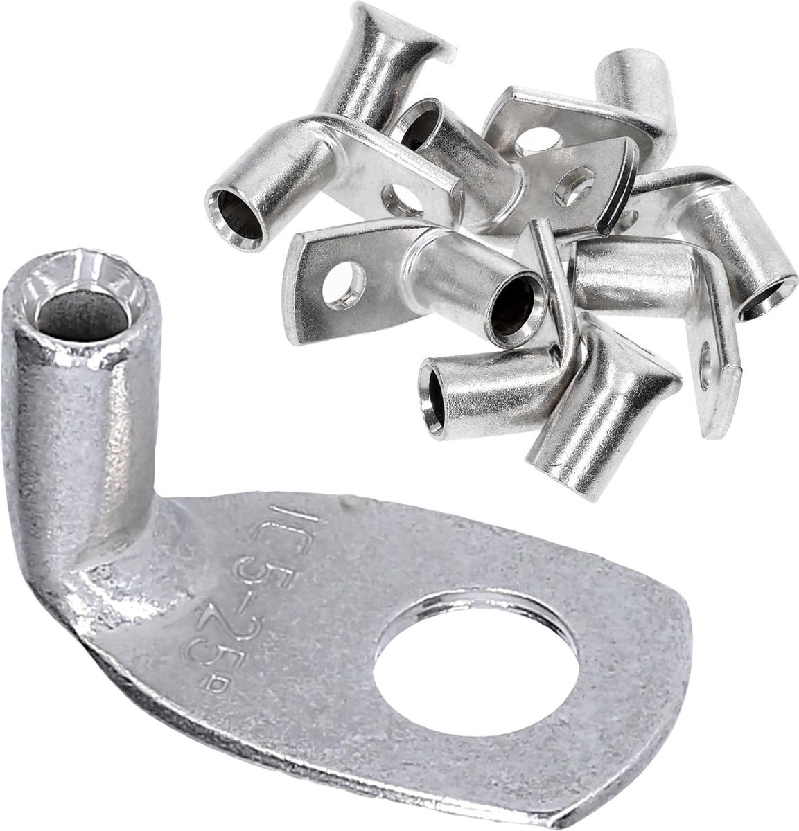 10 stuks Kalitec KA06-L4 standaard buiskabelschoenen haaks 2,5 mm² M4 I zonder kijkgat I 90° I Made in Germany