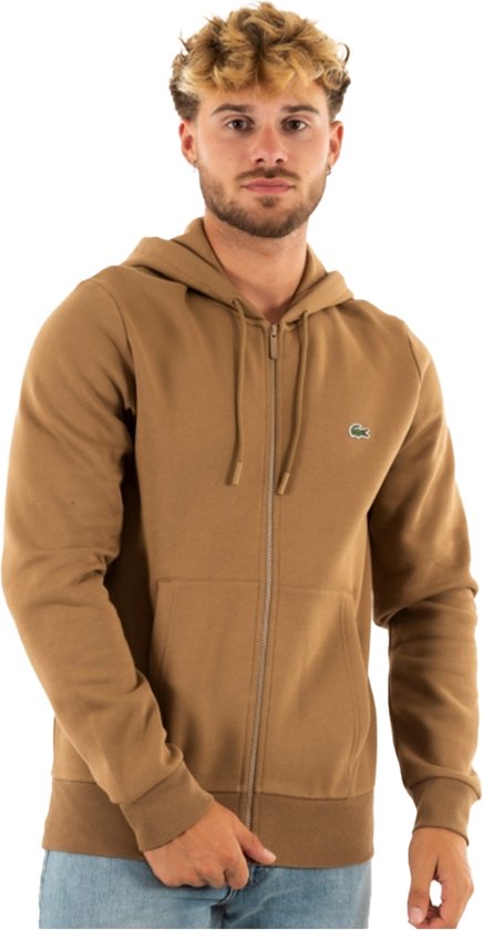 Lacoste Fleece Sweatshirt met Kangoeroezak Bruin Maat XS