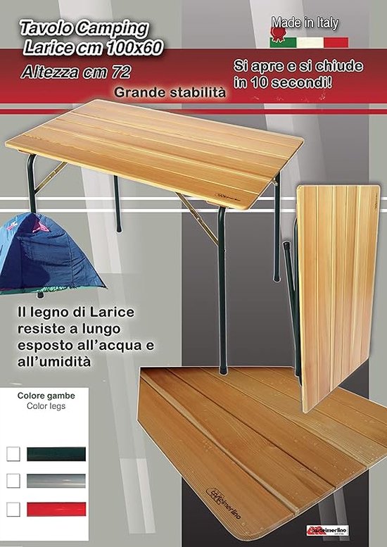 Campingtafel, opvouwbaar, klaptafel,draagvermogen en stabiliteit, 100 x 60 cm van Camp — afbeelding 4