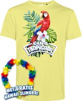T-shirt Papegaai Tropical | Toppers in Concert 2024 | Club Tropicana | Hawaii Shirt | Ibiza Kleding | Lichtgeel | maat 5XL