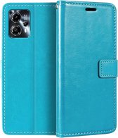 Portemonnee Bookcase Hoesje Geschikt voor: Motorola Moto G13 - Turquoise