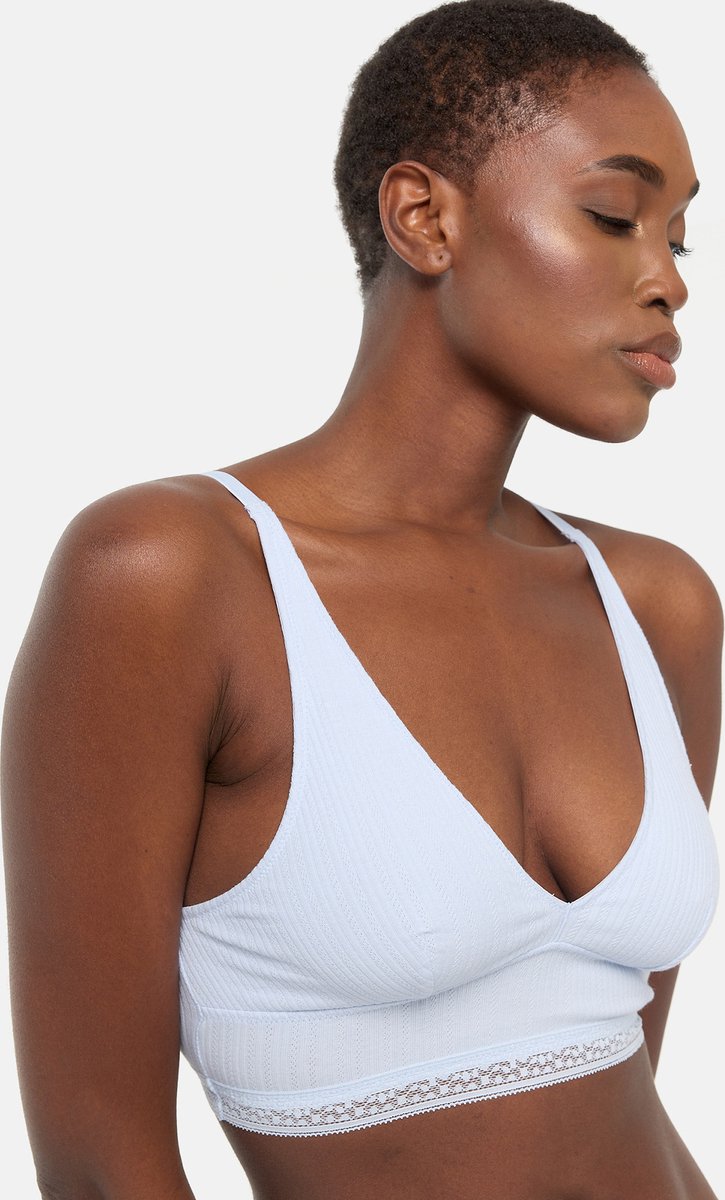 DIM Crop top katoen kant