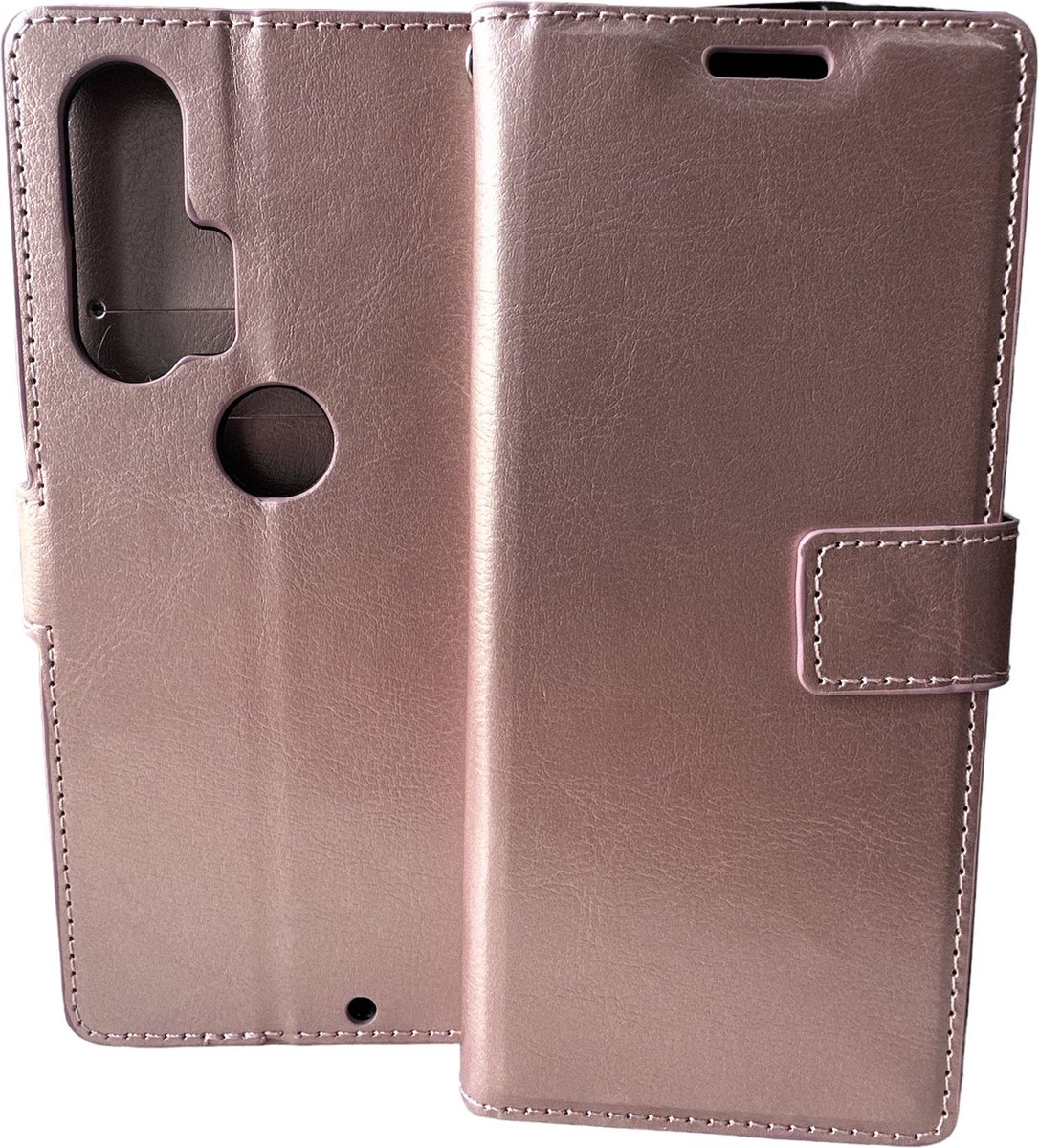 Portemonnee Book Case Hoesje Geschikt voor: Motorola Edge Plus - Rosegoud