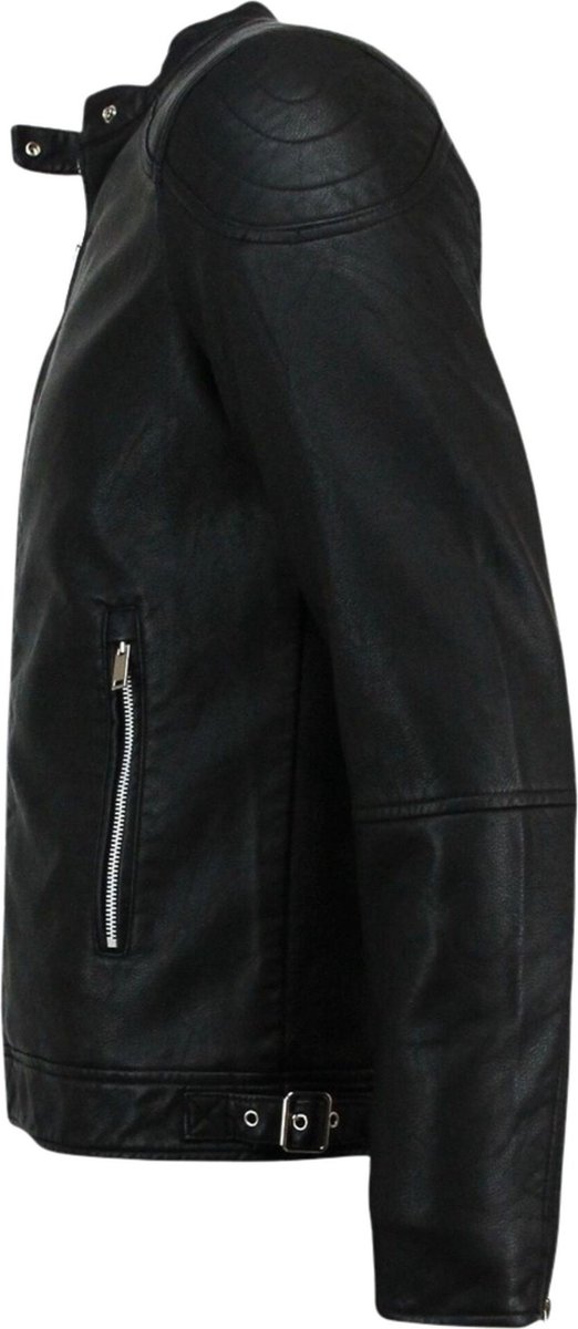 Nep leren jas heren - Motor Jack - Biker Jas Heren - 8091 - Zwart – foto 4