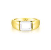 Portraitix - 18k Geelgouden Heren Portrait Geslepen Moissanite Ring