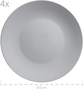 Pastel Selection Moderne serviesset voor 4 personen in grijs, 16-delig combiservies van keramiek, steengoed