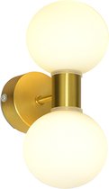 Olucia Amer - Moderne Badkamer wandlampen - Glas/Metaal - Goud;Wit