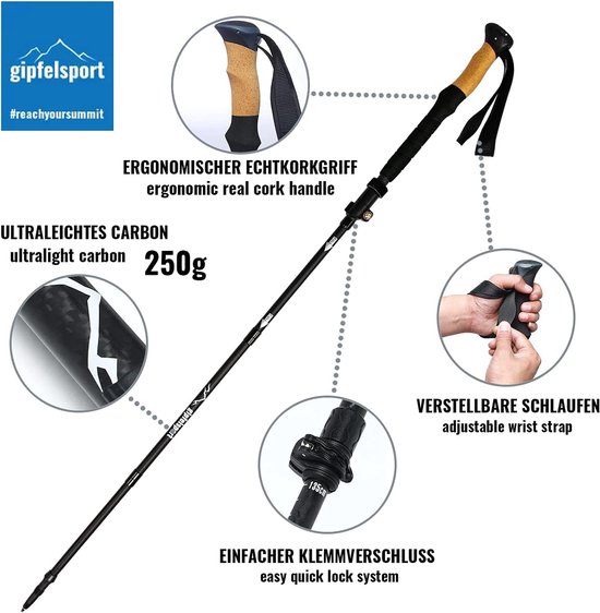 Randonnée Bâtons, Pliable Randonnée Bâtons 43-51 Pouce Télescopique