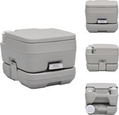 vidaXL Toilettes portables - Toilettes de caravane et de camping - 41,5 x 36,5 x 30 cm - 10 L - 200 kg - Grijs - HDPE PP - Chasse d'eau de type T - Toilettes mobiles