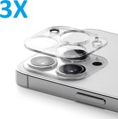 Camera Lens Glass Protector - Transparant - Lens Beschermer - Transparant Beschermglas - 3X - Geschikt voor: Apple iPhone 15 Pro