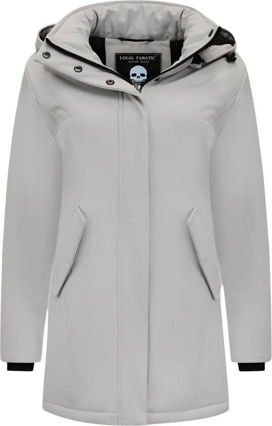Dames Winterjassen Volwassenen - Lange Winterjas Dames met Capuchon - Dames Winterjas Parka - Slim Fit - 0681 - Beige
