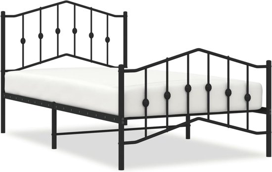 JURMERRY Metalen platformbed 120 x 200 cm met houten
