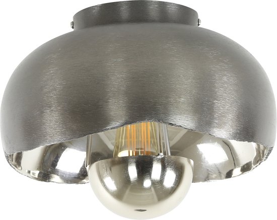 Plafondlamp Mirror Ø 35 cm | 1 lichts | zwart nikkel | 33x33x25 cm | modern / design | woonkamer / hal | spiegelend effect