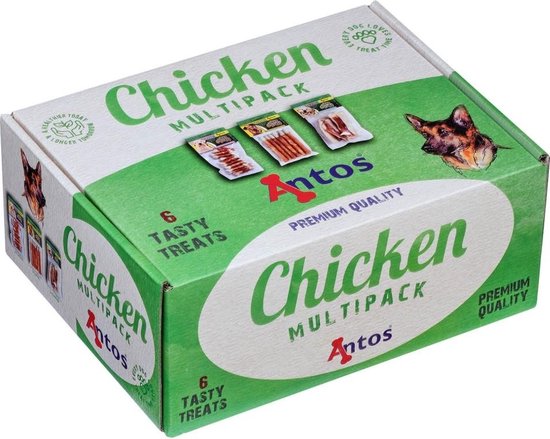 Antos cadeaubox voor honden met Kip - 6 soorten - 100% natuurlijk