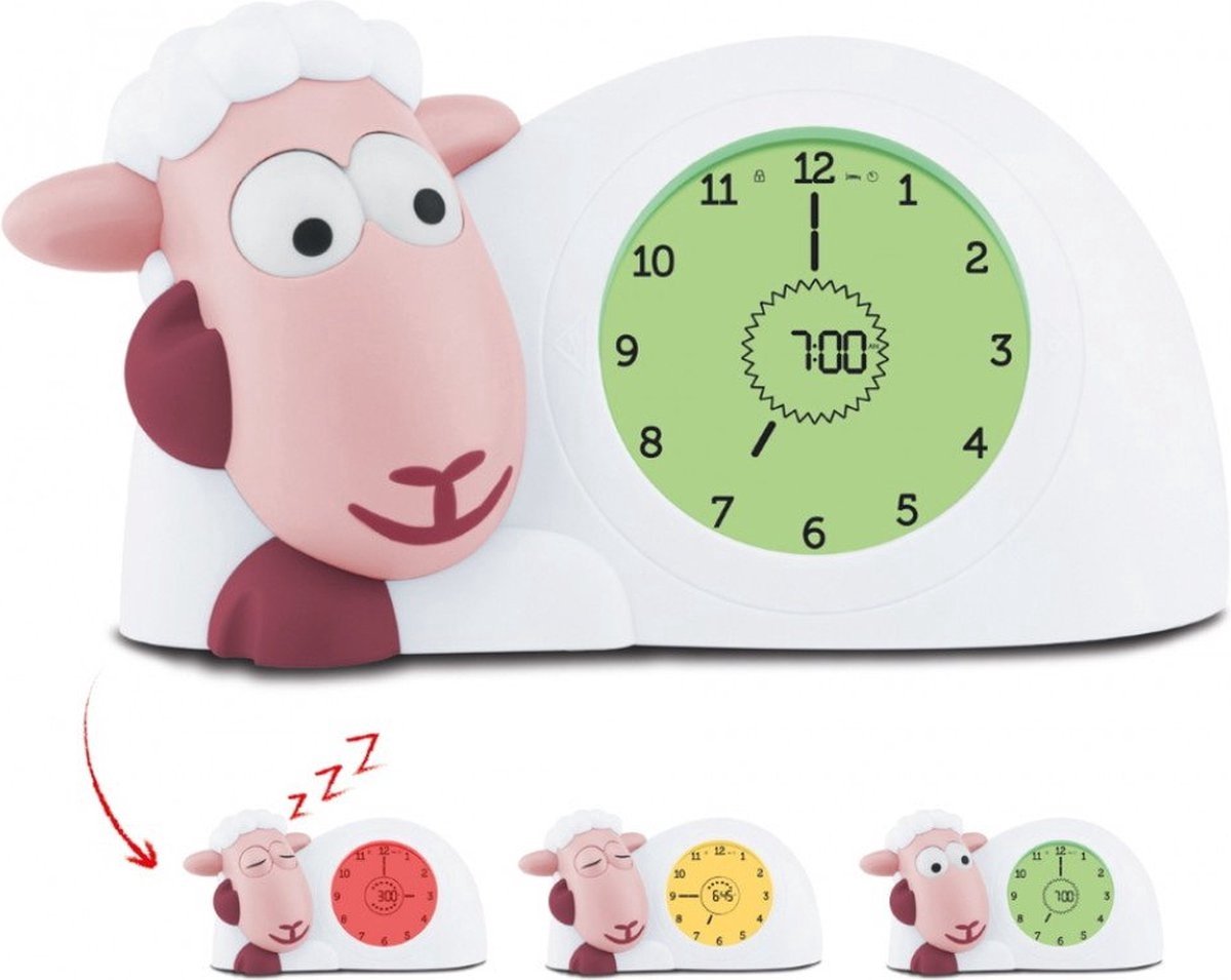 Zazu Sam Slaaptrainer - Met nachtlamp functie en slaaptimers -  Roze / Wit