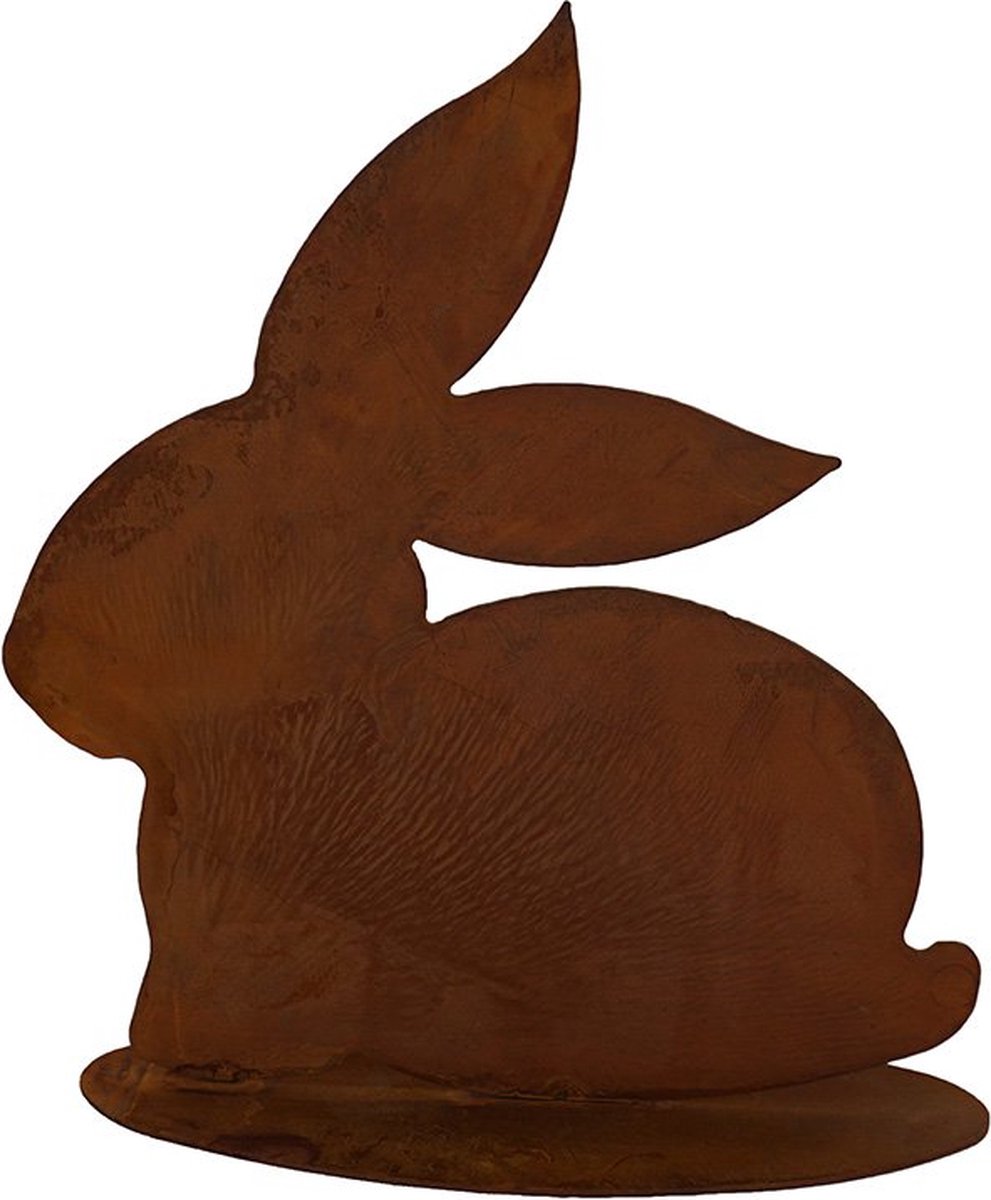 Rostikal - Decoratie - Tuin - Konijn - Roest figuur - 25cm hoog