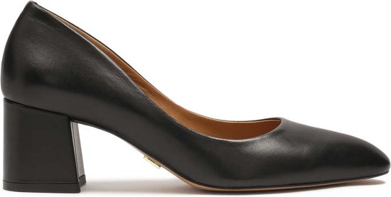 Classic black pumps with a wide heel