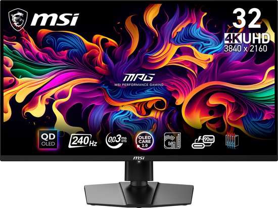 MSI MPG 321URX QD-OLED – 4K Gaming Monitor – USB-C 90w – KVM – 240hz – 32 inch