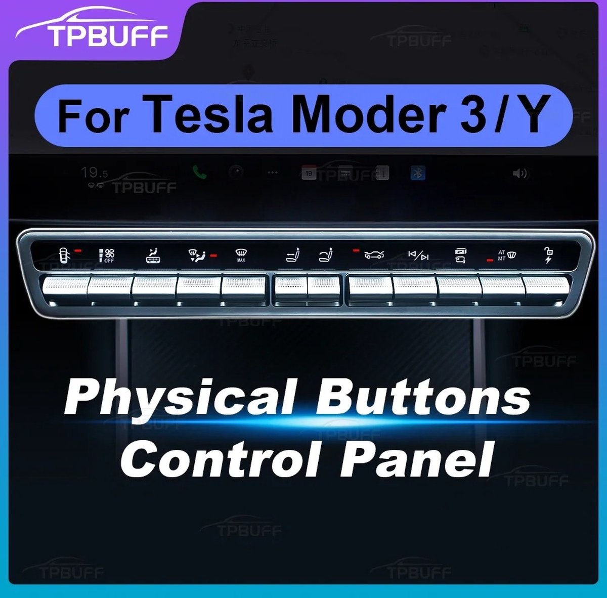Stone 5 - Fysieke Bedieningsknop - Multifunctioneel - Display voor Tesla Model 3 Y 2019-2024 - Tesla Model Y 3 Accessoires