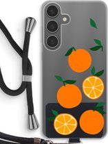 Case Company® - Hoesje met koord geschikt voor Samsung Galaxy S24 Plus hoesje met Koord - Will you be my clementine - Telefoonhoesje met Zwart Koord - Bescherming aan alle Kanten en Over de Schermrand