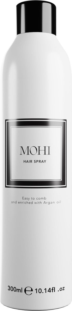 MOHI Hairspray 300ml - Haarlak - Extra-Sterke Hairspray met Arganolie - Langdurige Fixatie & Glans - Voor Stijl, Golf, Krul en Pluizig Haar - Parabenenvrij en Sulfatenvrij