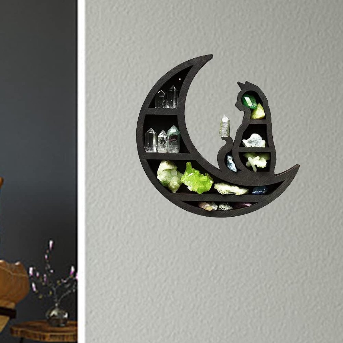 Maan koeken op een zwart aanrecht - Fotobehang