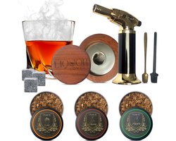 Whiskey & Cocktail Smoker Set - Appel, Kers, Eik - Luxe Aansteker - 3 Whisky Stones - Incl. Recepten - Rookpistool - Smoking Gun - LiquorLovers® Whiskey & Cocktail Smoker Set - Appel, Kers, Eik - Luxe Aansteker - 3 Whisky Stones - Incl. Recepten - Rookpistool - Smoking Gun - LiquorLovers®