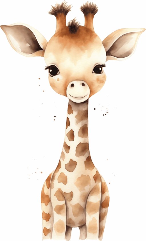 Lieve Giraffe | Poster Baby Giraffe | Poster Giraffe | Kinderkamer Poster | Babykamer Poster | Poster voor Kinderen | Giraffenposter | Babydiertjes | 51x71cm | Wanddecoratie | Muurposter | YR | Geschikt om in te lijsten