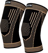 U Fit One 2 Stuks Koper Knie Brace - Knee Sleeves - Kniebeschermers - Knieband - Knee Support & Bandage - Sportbrace- Anti Geur - Maat M