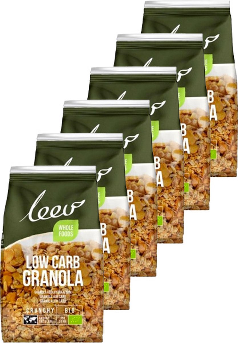 Goedkoopste Leev® Bio | Low Carb Granola | Crunchy | 6 stuks | 6 x 350g
