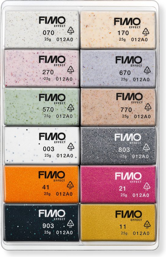 FIMO effect set colour pack 12 st boho colours