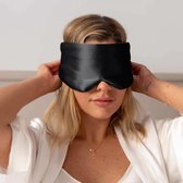 RYCE Silk Sleeping Mask Premium - Masque pour les yeux - Anti rides - Soie - Sommeil - Femmes - Hommes - Enfants - Couverture complète - Zwart