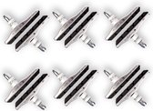 Fiets V-Brake Remblokken Set 72mm | Set van 6 - 12 Stuks Totaal | Zwart/Zilver - Duurzaam Metaal en Rubber Fietsaccessoires