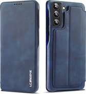 Luxe Telefoonhoesje geschikt voor Samsung Galaxy S24 Plus | Hoogwaardig Leren Bookcase | Luxe Uitstraling | Flip Case | Portemonnee | Blauw