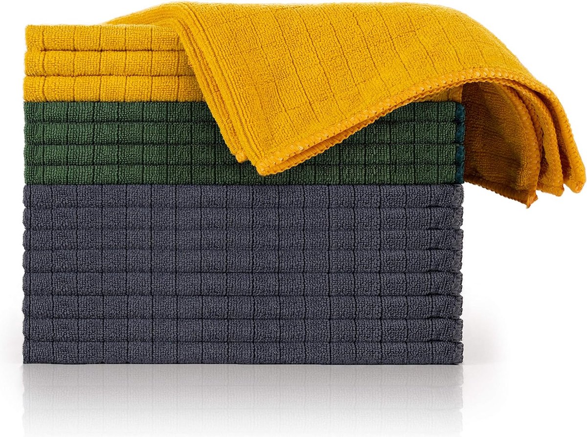 Set van 4 microvezel theedoeken zachte microvezeldoek zonder pluisjes autoverzorgingspoetsdoekje theedoeken 45x65cm