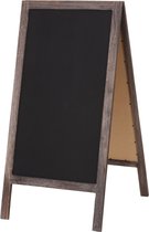 Cosmo Casa XL Reclamebord - Staand Krijtbord - Klantenstopper - 2 Opvouwbare Schrijfoppervlakken - 100x50cm - Bruin Shabby