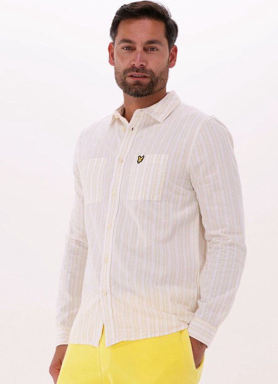 Lyle & Scott Pinstripe Shirt - met lange mouwen - Heren Gebroken wit - Maat XL