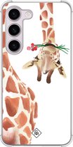 Casimoda® hoesje - Geschikt voor Samsung Galaxy S23 Plus - Giraffe - Shockproof case - Extra sterk - TPU/polycarbonaat - Bruin/beige, Transparant