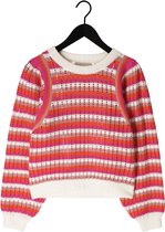 Freebird Knit-point-stripe-cot-23-1 Truien & vesten Dames - Sweater - Hoodie - Vest- Roze - Maat M
