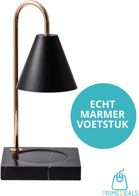 Cozy Lampen Kaars - Candle Warmer - Kaars Verwarmer - Lamp - Kaarsen - Verjaardagscadeau - Moederdag - Marmeren Elektrische Kaarsverwarmer - Zwart - Tafellamp- Smelt Lamp - Timer - Wax Warmer - Vlam loze Kaars - Kado - Metalen Lampenkap