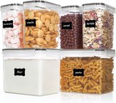 Set de Bocaux de conservation BOTC – 6 pièces (2 x 3,6 L + 4 x 1,6 L) Bidons alimentaires – Bocaux de conservation – Couvercles hermétiques – Plastique – Sans BPA