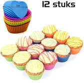 DW4Trading Moules à Cupcakes en Silicone Cœur - Lot de 12 Pièces - Ø7 cm