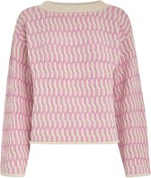 Peppercorn Sif Boat Neck Knit Pullover Whitecap Creme Jacquard