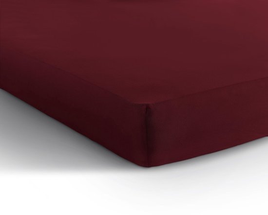 Hoeslaken 80/100x200 Enkel Jersey Bordeaux