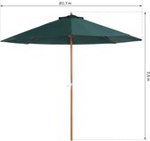 Outsunny Houten zonnescherm houten parasol tuinscherm balkonparasol marktparasol 840-027